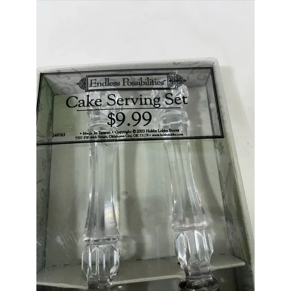 VTG 2003‎ Endless Possibilities Cake Serving Set Stainless Steel Clear Handles